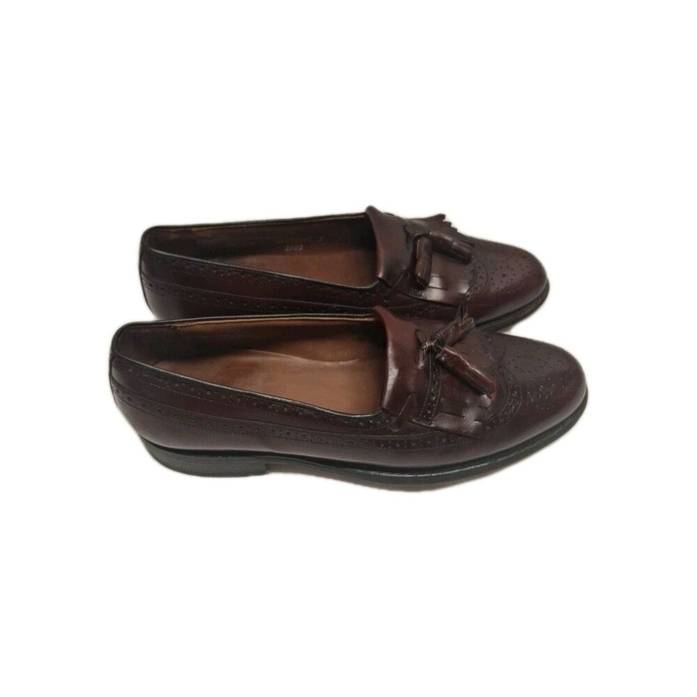 Hanover MasterFlex Mens Leather Loafers Tassel Dress Shoes Burgundy Size 9.5 D